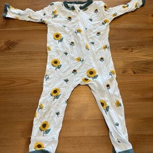 Kyte Baby Sunflowers 3.6 Month Zippered Romper Pajamas
